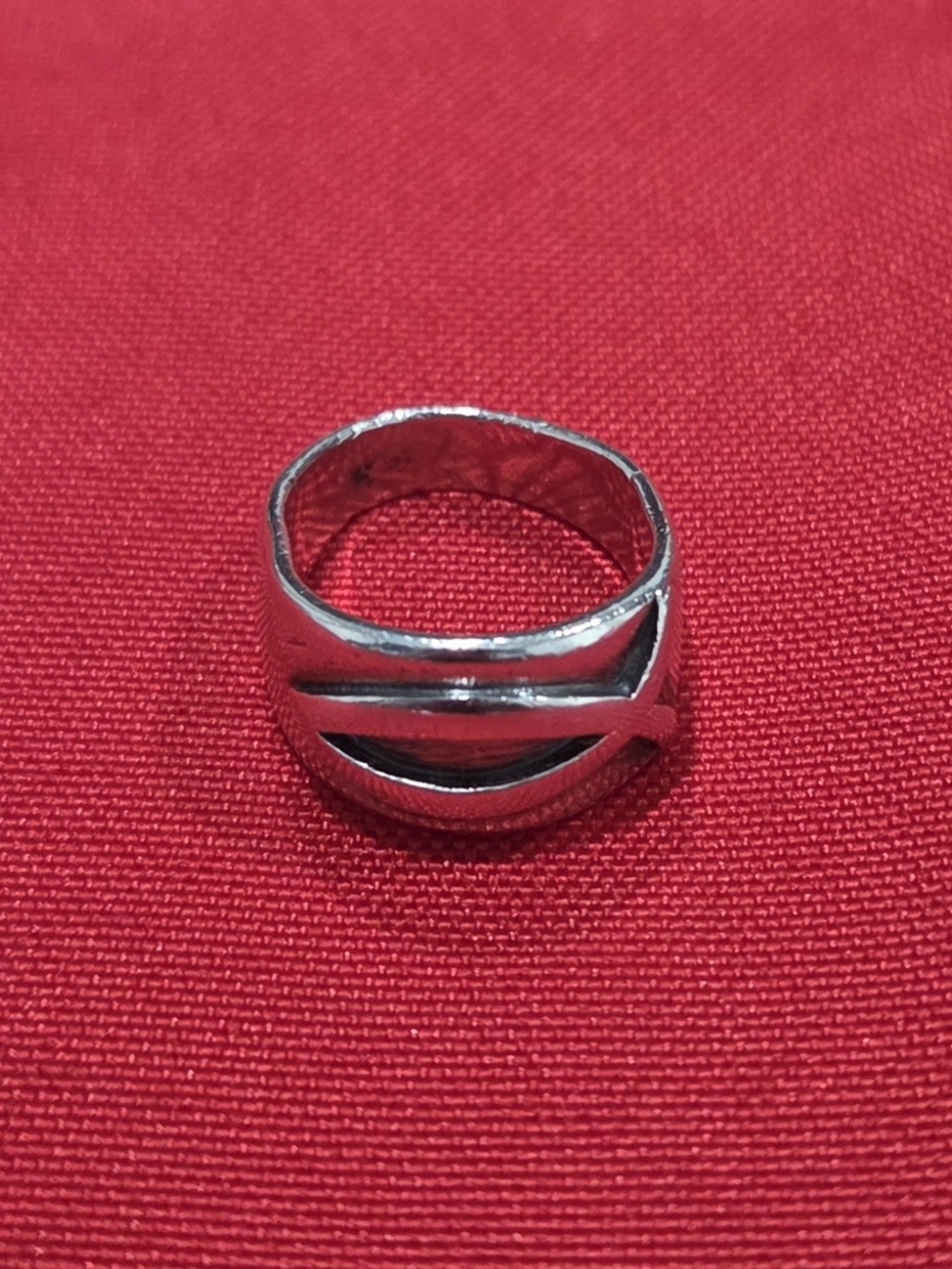 Polished Silver Open-Cut Band Ring - Women's Jewelry Size 7
